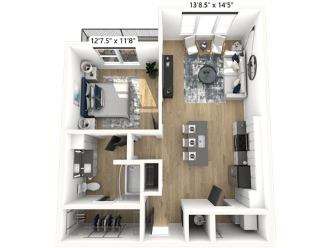 AA1a Floor Plan  at Avant & Avant II, Carmel, 46032